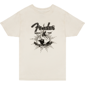 T-shirt Fender Wordl tour vintage white L