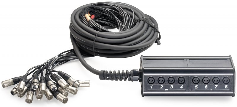 Stagg NSB-15/12X4XR - Boitier multicâbles 12 XLR Mal / 4 XLR Fem - 15M