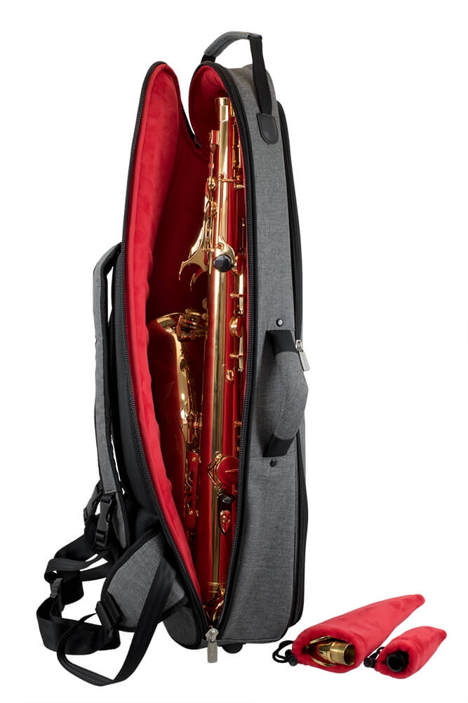 Tom & Will Housse sac à dos pour saxophone ténor (ext. gris / int. rouge)