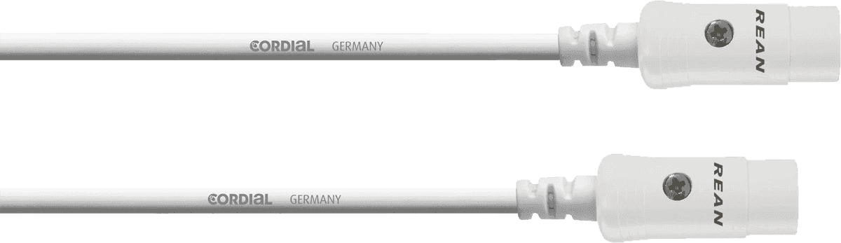 --- DISCONTINUE ---Cordial CFD1.8AA-SNOW - câble midi 2x din 5 points 1,8m blanc