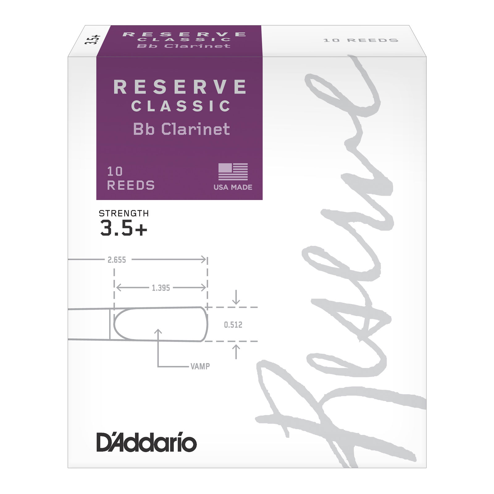 D'Addario reserve classic force 3.5 plus - boite de 10 anches clarinette Sib