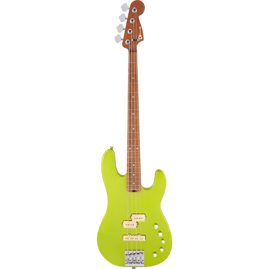 --- DISCONTINUE ---Pro-Mod San Dimas Bass PJ IV, Caramelized Maple Fingerboard, Lime Green Metallic