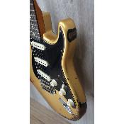 Guitare electrique Fender Custom Shop 60's strat duel Mag II limited gold over sunburst heavy relic