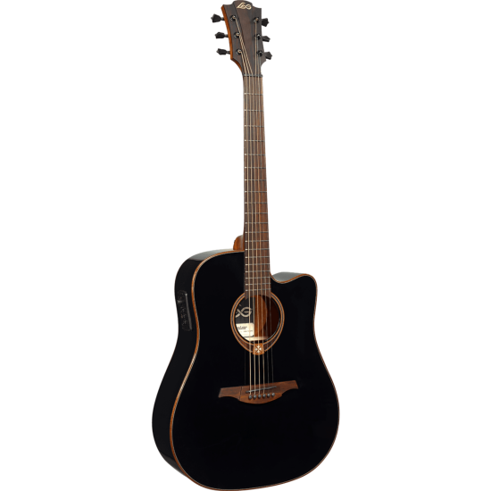 guitare electro-acoustique lag dreadnought cutaway electro black