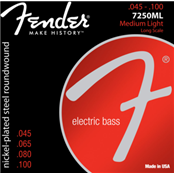 Fender Jeux de cordes guitares basses Fender Nickel Plated 7250ML 45-100