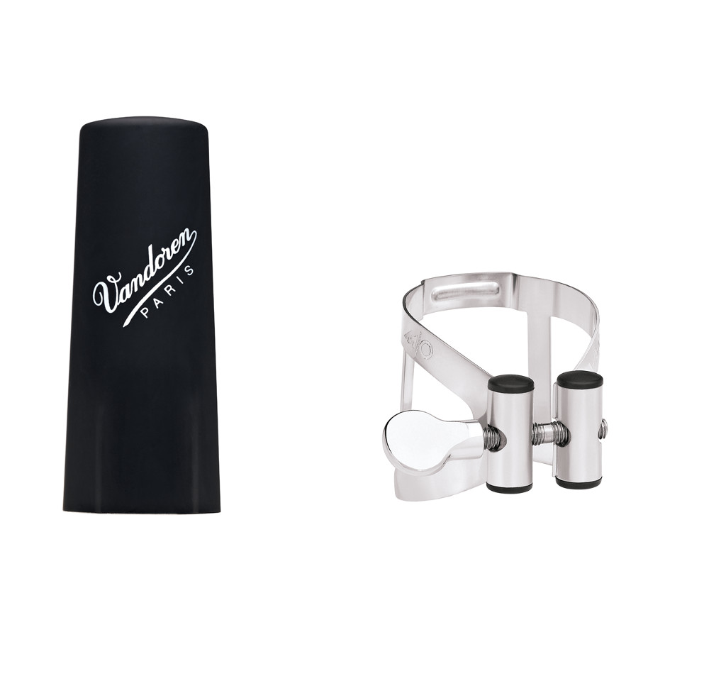 Vandoren M/O Etain LC51PP Ligature avec couvre-bec plastique pour clarinette Sib