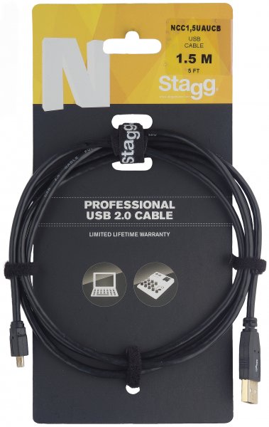 Stagg NCC1,5UAUCB - Câble Oridnateur Micro-USB B / USB A - 1,5M