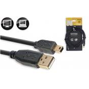 Stagg NCC5UAUNB - Câble Ordinateur Mini-USB B / USB A - 5M