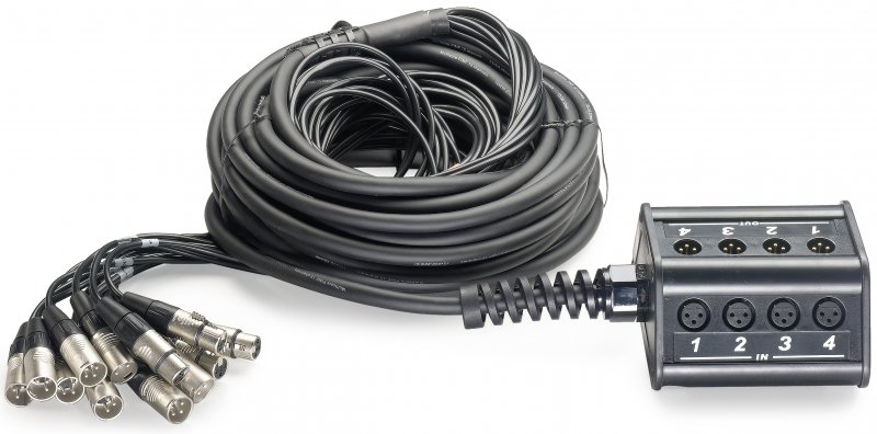 --- DISCONTINUE ---Stagg NSB-15/8X4XR - Boitier multicâbles 8 XLR Mal / 4 XLR Fem - 15M
