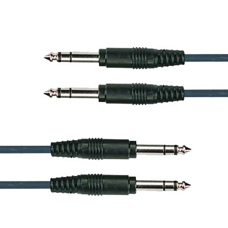 Yellow Cable P060S - Cable Audio Cordons Jack Stéréo Mâle/Jack Stéréo Mâle 60cm Par 2