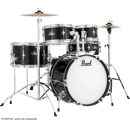 batterie acoustique pearl roadshow 5f junior 16 jet black