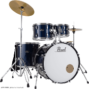 batterie acoustique pearl roadshow rock 22 + pack sabian solar royal blue metallic