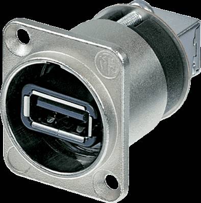 --- DISCONTINUE ---Neutrik NAUSB-W - trav. pan. USB A-B étanche nick.