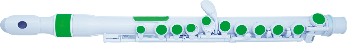 Nuvo JFLUTE - Flûte traversière en plastique avec tête donut - Blanche et verte