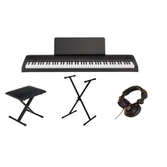 Korg B2-BK - Pack Piano numérique portable noir  stand  banquette  casque