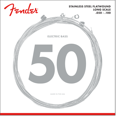 Stainless 9050's Bass Strings, Stainless Steel Flatwound, 9050ML .050-.100 Gauges, (4)