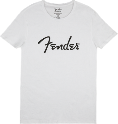 Fender Spaghetti Logo Men's Tee, White, Large