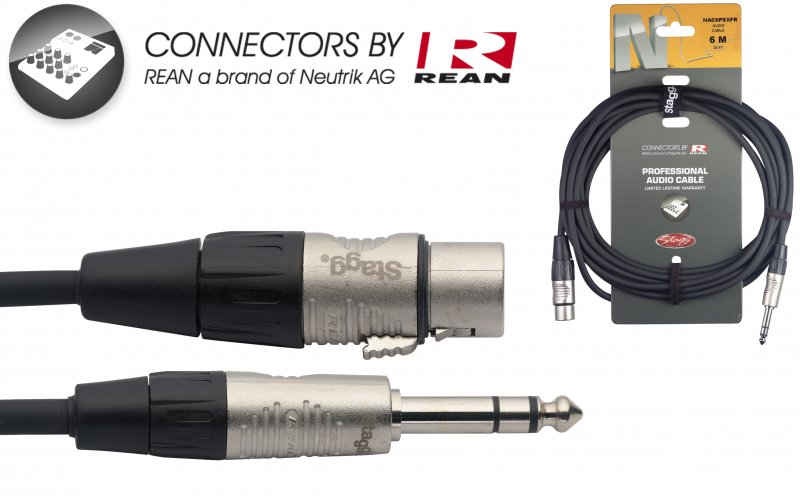 Stagg NAC6PSXFR - Câble Audio Rean Jack Mal / XLR Fem - 6M