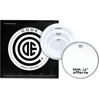 Code Drumheads Pack de Peaux signal smooth fusion  cc 14 dna coated