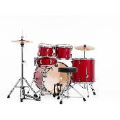 batterie acoustique pearl roadshow 5f rock 22 + pack sabian solar 2 cymbales matte red