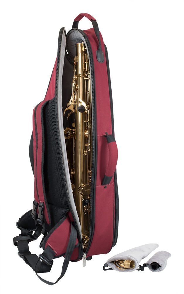 Tom & Will Housse sac à dos pour saxophone ténor (ext. bordeaux / int. gris)