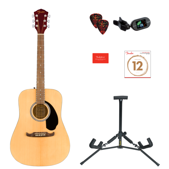 FA-125 Dreadnought Acoustic Pack, Walnut Fingerboard, Natural