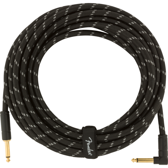 Deluxe Series Instrument Cable, Straight/Angle, 25', Black Tweed