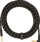 Deluxe Series Instrument Cable, Straight/Angle, 18.6', Black Tweed