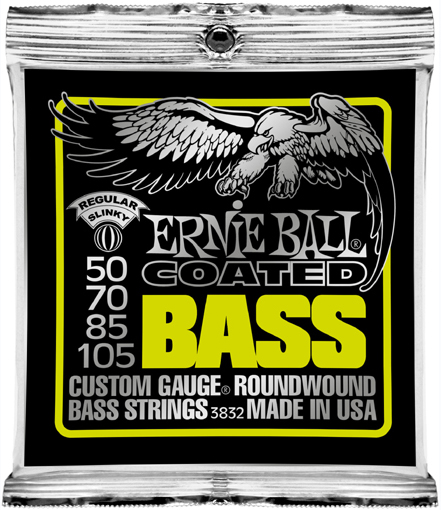 Ernie Ball 3832 Jeu de cordes basse Regular Slinky coated 50-105