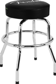 Fender Spaghetti Logo Pick Pouch Barstool, Black/Chrome, 24