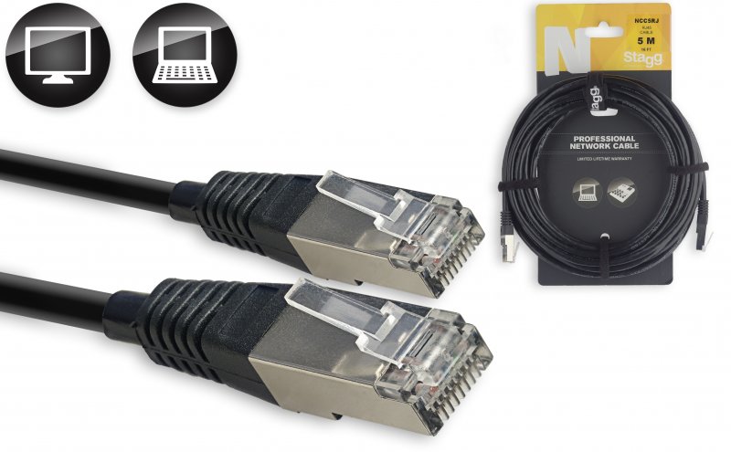 Stagg NCC5RJ - Câble Ordinateur Ethernet RJ45 / RJ45 - 5M