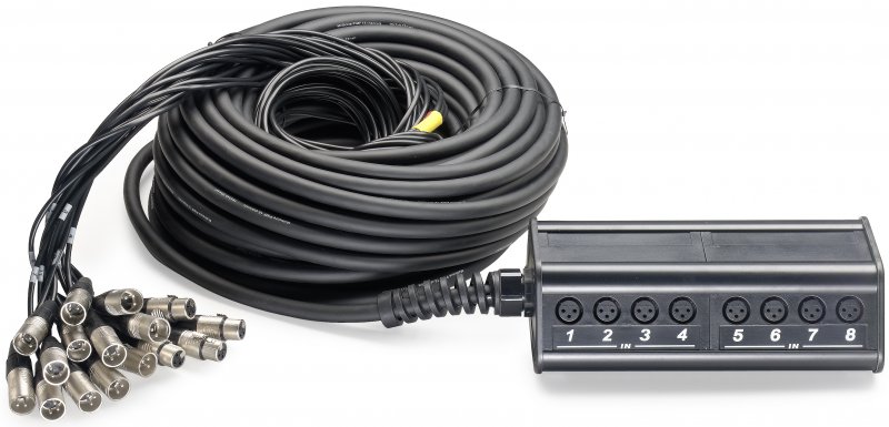 Stagg NSB-30/12X4XR - Boitier multicâches 12 XLR Mal / 4 XLR Fem - 30M