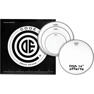 Code Drumheads Pack de Peaux generator clear fusion  cc 14 dna coated