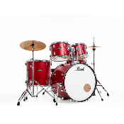 batterie acoustique pearl roadshow 5f rock 22 + pack sabian solar 2 cymbales matte red