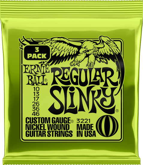 Ernie Ball pack de 3 jeux de cordes slinky 10-46