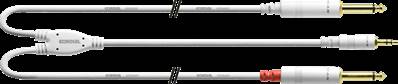 --- DISCONTINUE ---Cordial CFY1.5WPP-LONG-SNOW - câble bretelle mini-j. stér/2x j. mono blanc 1,5m