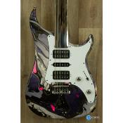 Guitare électrique Vigier Excalibur Surfreter Supra HSH Rock Art Chrome