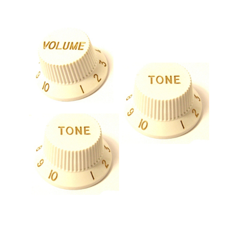 Yellow Parts EZ1215W - 3 Boutons de Réglages Type Strat Blanc (1 Vol, 2 Tone)