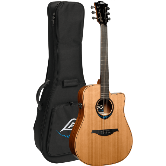 guitare electro-acoustique lag bluewave 2 dreadnought pan coupé électro