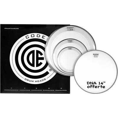 Code Drumheads Pack de Peaux rr clear rock cc 14 dna coated