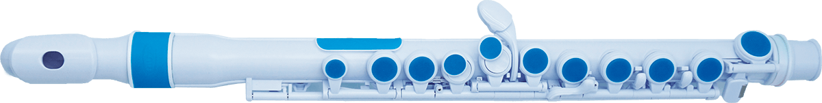 Nuvo JFLUTE - Flûte traversière en plastique avec tête donut - Blanche et bleue