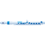 Nuvo JFLUTE - Flûte traversière en plastique avec tête donut - Blanche et bleue