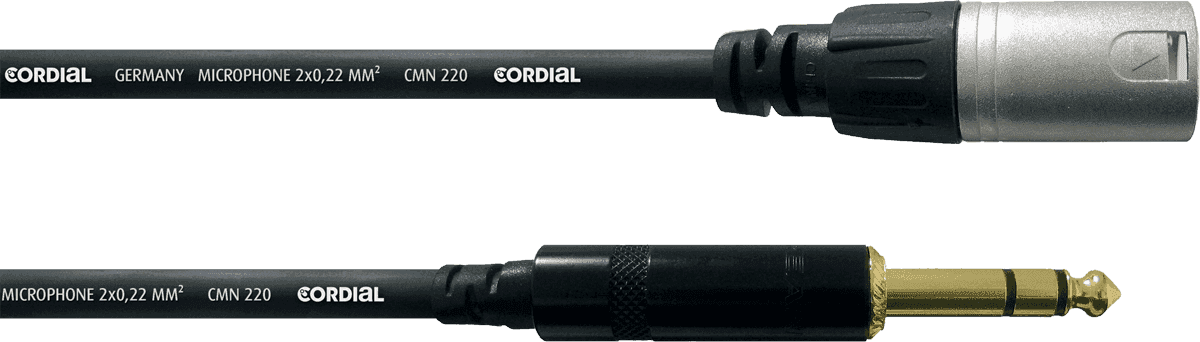 Cordial CFM6MV - câble audio sym rean xlr m/jack mâle stéréo 6m