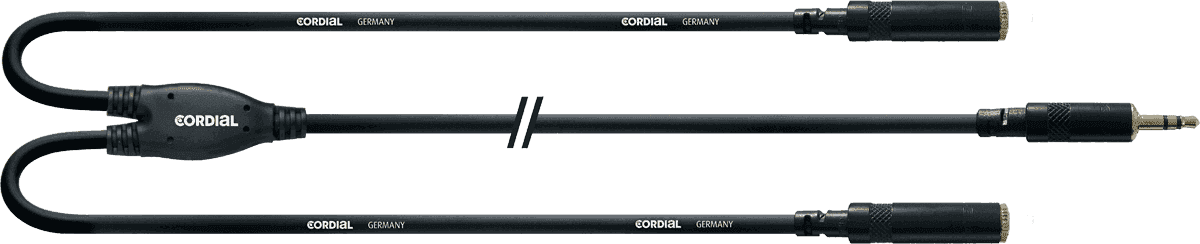Cordial CFY0.3WYY - câble bretelle rean 3,5mm st./2x 3,5mm f. 0.3m