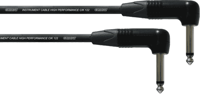 --- DISCONTINUE ---Cordial CPI0.3RR - câble instru neutrik jack/jack mono coudés - 0,30m