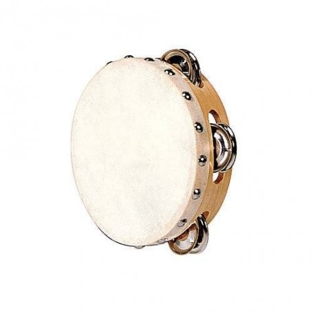 Fuzeau 9593 - tambourin peau naturelle 15 cm 8 cymbalettes, sous blister