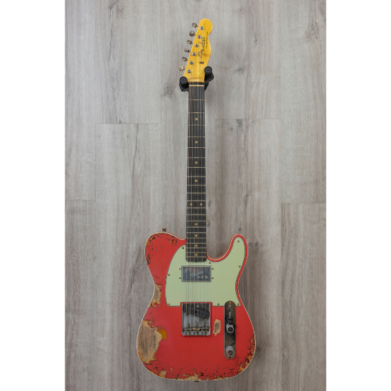 Fender Custom Shop S20 Telecaster Heavy Relic Aged Fiesta Red over 3 Colors Sunburst - Guitare Electrique