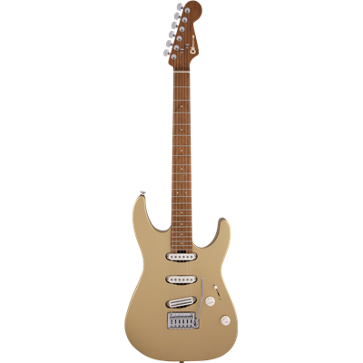 Charvel Pro-Mod DK22 SSS 2PT CM, Caramelized Maple Fingerboard, Pharaohs Gold