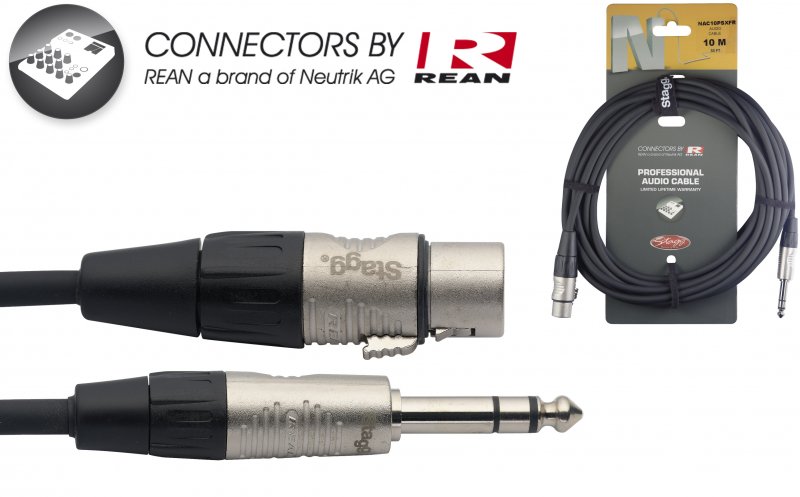 Stagg NAC10PSXFR - Câble Audio Rean Jack / XLR Fem - 10M