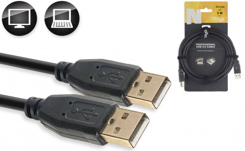 Stagg NCC3U3A - Câble Ordinateur USB 3.0 - 3M